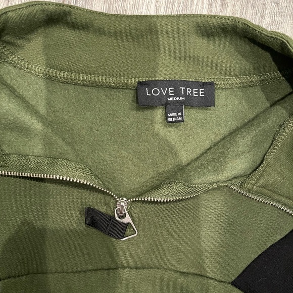 Love Tree Medium Olive Crop Top Sweater - Picture 2 of 3